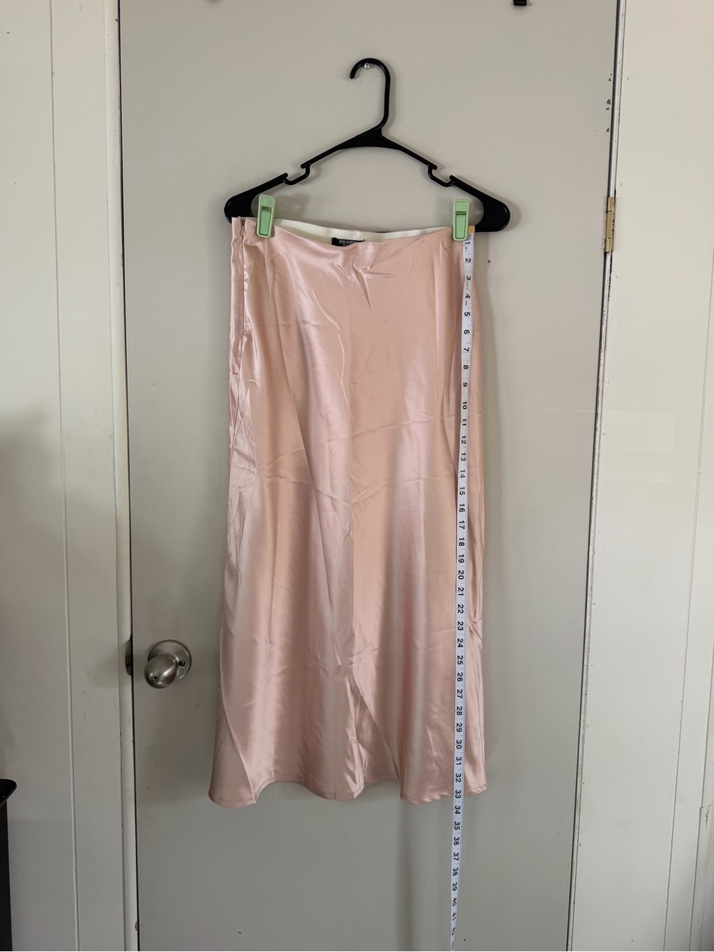 Women's champagne Satin Midi Skirt